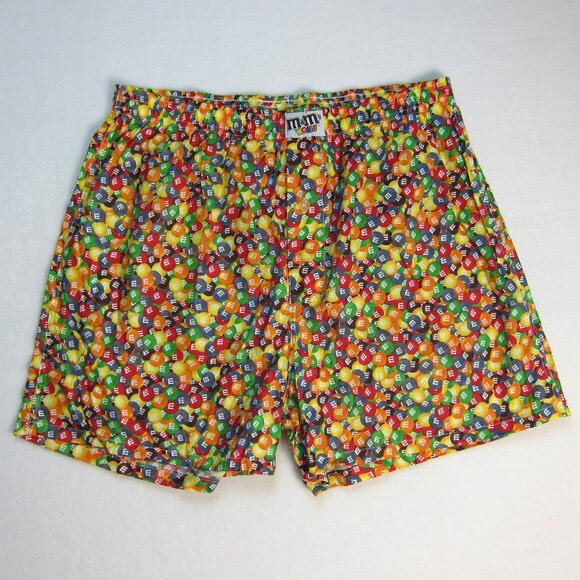 New. Men's M&M's Boxer Lightweight Poplin Lentil Print Multicolor Size XL - Picture 1 of 12